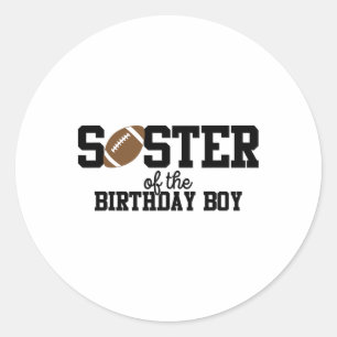 Zus van de jarige jongen Voetbal liefhebber Eerste Ronde Sticker