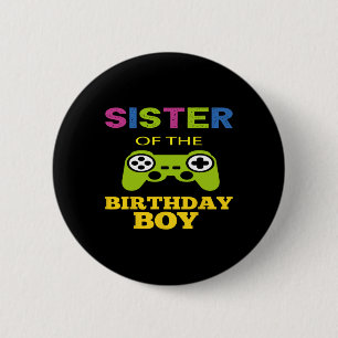 Zus van de jarige Matching Videogame  Ronde Button 5,7 Cm