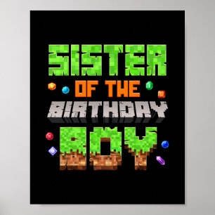 Zus van de jarige Pixel Gaming Video Game Poster