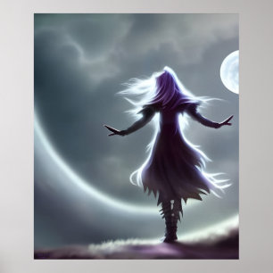 Zus van de Maan AI Fantasie Digitaal Kunstprint Poster