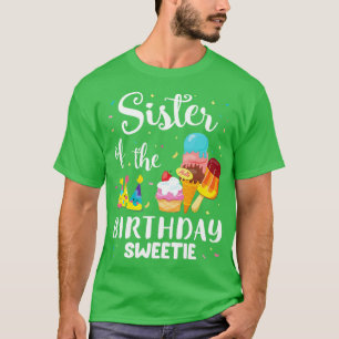 Zus van de verjaardag lieverd blij om ijs te taart t-shirt