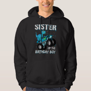 Zus van de Verjaardagsjongen Trex Dinosaurus Monst Hoodie