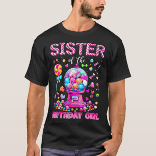 Zus Van De Verjaardagsmeisje Zoete Snoep Verjaarda T-shirt