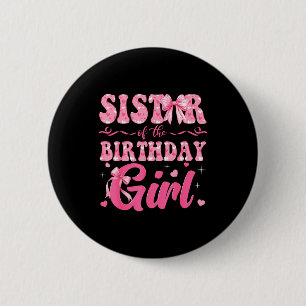 Zus van het jarige meisje Familie Nk Coquette Stri Ronde Button 5,7 Cm