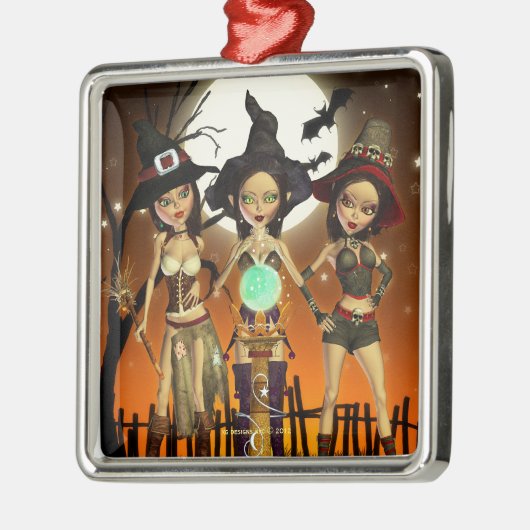 Zusers Ornament met drie heks vierkant (Links)