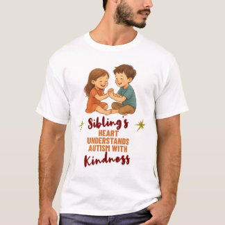 Zusjes en broers hart begrijpt autisme met vriende t-shirt
