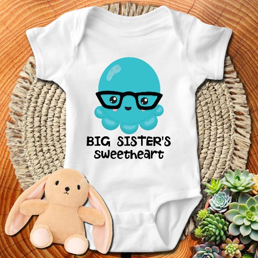 Zusjes Lieveling Blauwe Kawaii Octopus Romper
