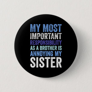 Zusjes Rivaliteit Prikkelend Mijn Zus Grappige Bro Ronde Button 5,7 Cm