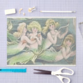 zussen van zeemeermin die zwemmen met goudvis tissuepapier (Craft)