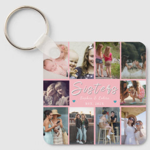 Zussen Voor Altijd – 10 Foto's Custom Collage Sleu Sleutelhanger