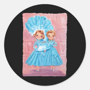 Zussen Witte Kerstfilm 1954 Xmas Snow Pajam Ronde Sticker