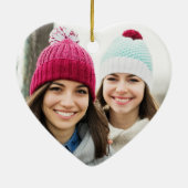 Zussers verbonden via hartfoto Keepomwille Black Keramisch Ornament (Achterkant)