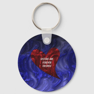 Zussers zijn altijd vrienden met gefingeerde harte sleutelhanger