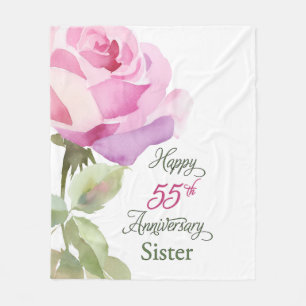 Zuster 55e jubileumjaar katholiek jubileum roze fleece deken
