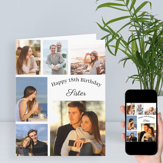 Zuster 6 Foto collage Elke grote ouderdag Kaart