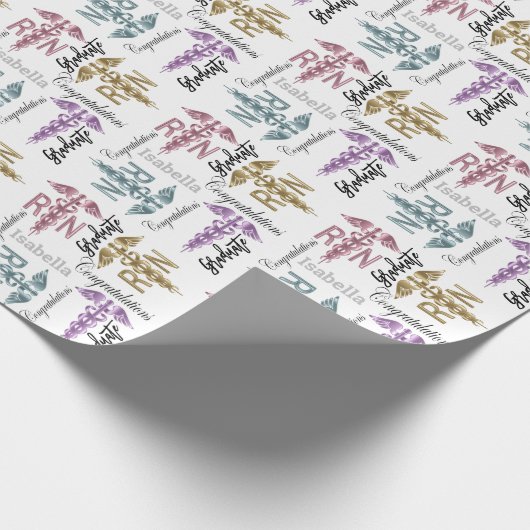 Zuster Afstuderen Cadeaupapier (Hoek)