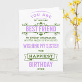 Zuster Beste Vriend Verjaardag Kaart (Gele Bloem)