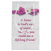 Zuster Birthday met Polka Dot Ribbon Klein Cadeauzakje (Voorkant)
