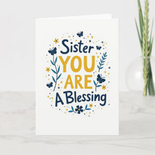Zuster Bloemenwenskaart 'Blessing' Kaart