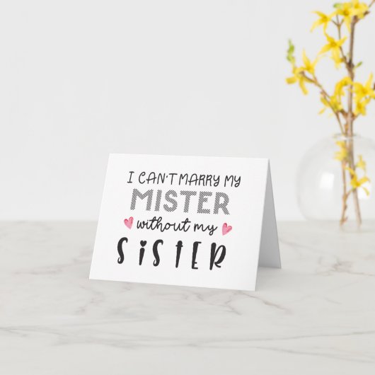 Zuster bridesmaïd voorstel gevouwen kaart (Gele Bloem)