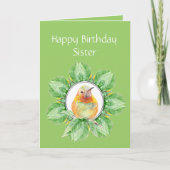 Zuster Custom Birthday Rufous Hummingbird Kaart (Voorkant)