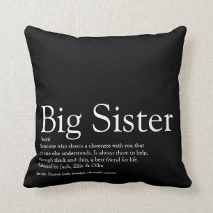 Zuster Definitie Modern Zwart en Wit Kussen