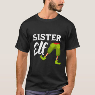 Zuster Elf Kerstmis Meisje Broers en Zussen Xmas E T-shirt