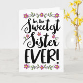 Zuster Ever Modern Hand Lettering Kaart (Gele Bloem)