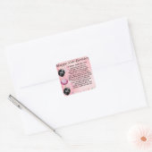 zuster gedicht - 50e verjaardagsontwerp vierkante sticker (Envelop)
