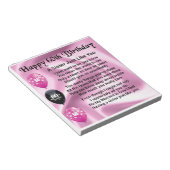 Zuster gedicht - 60e verjaardag notitieblok (Schuin)