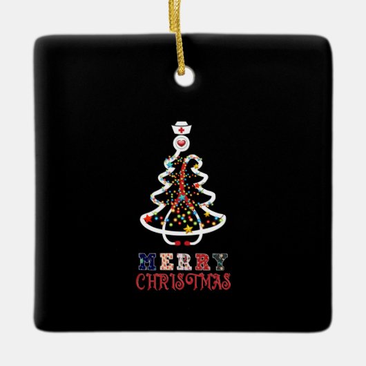 Zuster Gift Mery Kerstmis Keramisch Ornament (Voorkant)