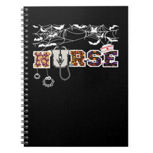 Zuster Halloween Shirt Gift with Pumpkin Boo Spide Notitieboek