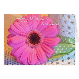 Zuster Happy Birthday Pink Daisy Kaart