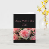 Zuster Happy Moederdag roos kaart (Gele Bloem)