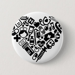 Zuster HEART Ronde Button 5,7 Cm
