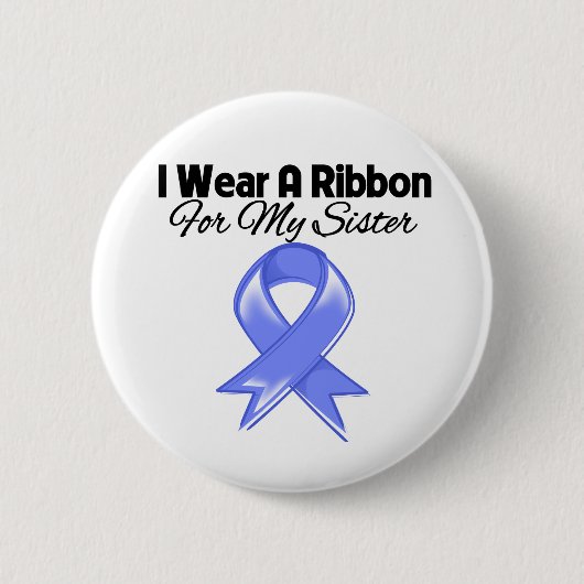 Zuster - ik Draag Periwinkle Ribbon Ronde Button 5,7 Cm (Voorkant)