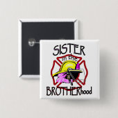 Zuster in Brotherhood Vierkante Button 5,1 Cm (Voorkant /achterkant)