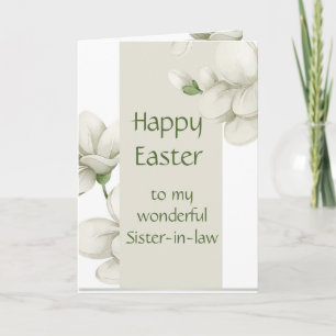 Zuster-in-law Happy Easter White Flowers Floral Feestdagen Kaart