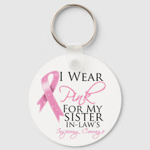 Zuster-in-Law Inspirerende Courage Breast Cancer Sleutelhanger