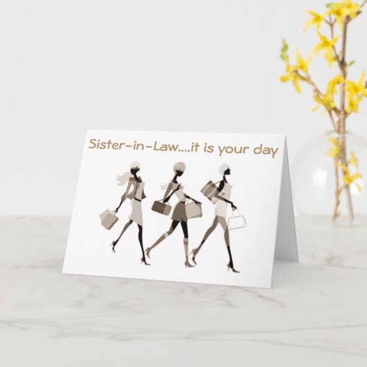 ZUSTER-IN-LAW-VIEREN UW VERJAARDAG GENIETEN! KAART (Gele Bloem)