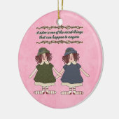 Zuster-inspiratie-siermiddel Keramisch Ornament (Links)