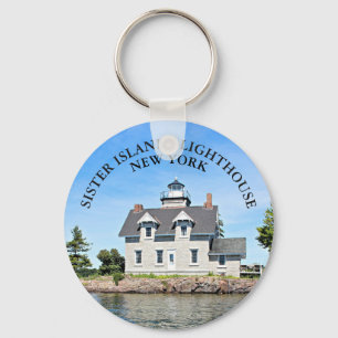 Zuster Islands Lighthouse, New York Round Keyring Sleutelhanger