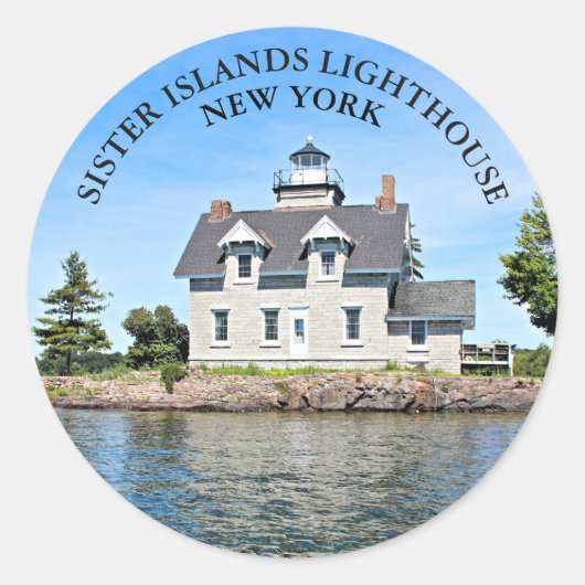 Zuster Islands Lighthouse, New York Round Stickers (Voorkant)