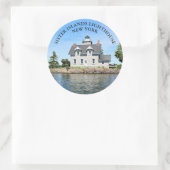 Zuster Islands Lighthouse, New York Round Stickers (Tas)