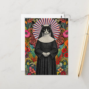 Zuster Kitty de kat non Briefkaart