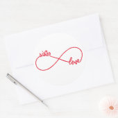 Zuster liefde, oneindig teken ronde sticker (Envelop)