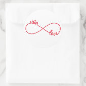 Zuster liefde, oneindig teken ronde sticker (Tas)