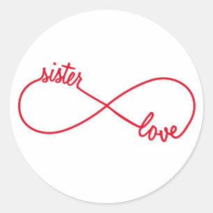 Zuster liefde, oneindig teken ronde sticker