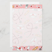 Zuster Love Print Pink Background Briefpapier (Voorkant / Achterkant)