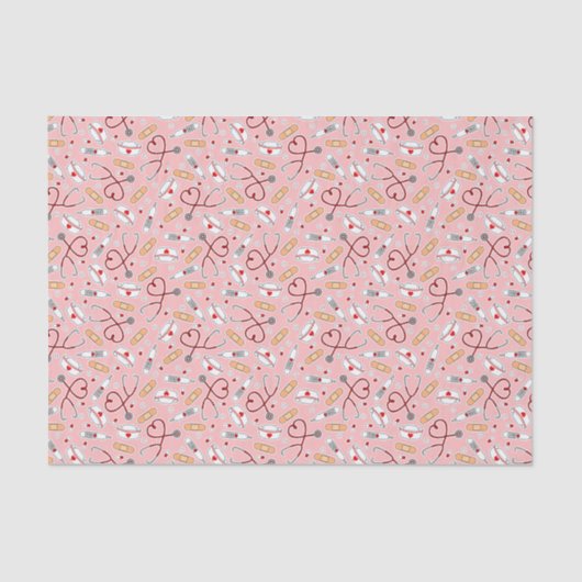 Zuster Love Print Pink Background Tissuepapier (Voorkant)